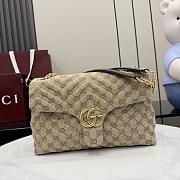Gucci GG Marmont Medium Shoulder Bag Beige and Brown GG Canvas - 31x17x8cm - 1