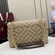 Gucci GG Marmont Medium Shoulder Bag Beige and Brown GG Canvas - 31x17x8cm - 3