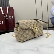 Gucci GG Marmont Mini Shoulder Bag Beige and Brown GG Canvas - 18.5x11.5x7cm - 5