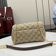 Gucci GG Marmont Mini Shoulder Bag Beige and Brown GG Canvas - 18.5x11.5x7cm - 4
