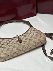Gucci Jackie Slim Medium Shoulder Bag Beige and Brown GG Canvas - 28x16x3.5cm - 4