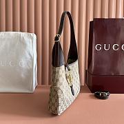 Gucci Jackie 1961 Medium Shoulder Bag Beige and Brown GG Canvas - 31.5x22x4.5cm - 5