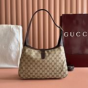 Gucci Jackie 1961 Medium Shoulder Bag Beige and Brown GG Canvas - 31.5x22x4.5cm - 3