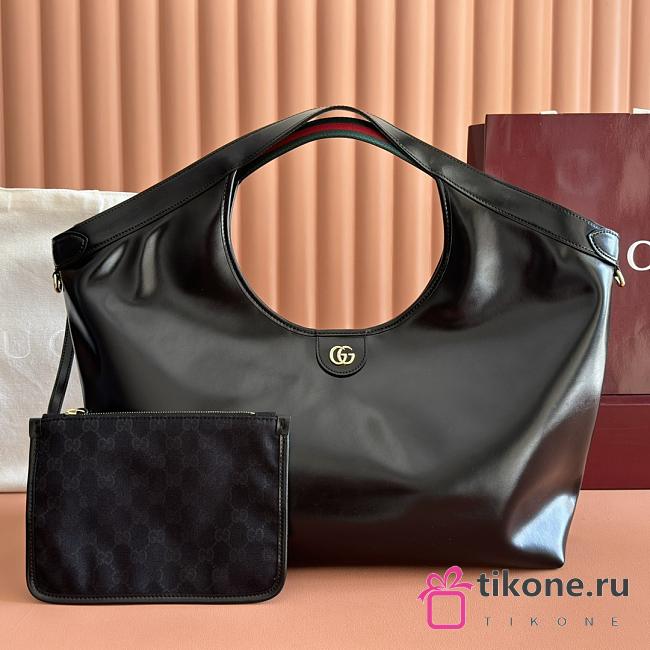Gucci Giglio Large Tote Bag Black Leather - 60×47×16cm - 1