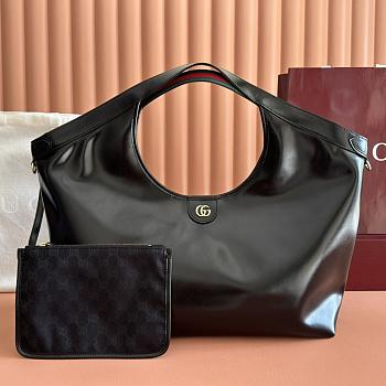 Gucci Giglio Large Tote Bag Black Leather - 60×47×16cm