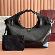 Gucci Giglio Large Tote Bag Black Leather - 60×47×16cm - 5