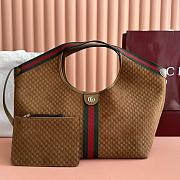 Gucci Giglio Large Tote Bag Brown GG Suede  - 60×47×16cm - 1