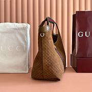 Gucci Giglio Large Tote Bag Brown GG Suede  - 60×47×16cm - 6