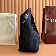 Gucci Giglio Large Tote Bag Dark Blue GG Suede - 60×47×16cm - 2