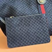 Gucci Giglio Large Tote Bag Dark Blue GG Suede - 60×47×16cm - 5