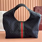 Gucci Giglio Large Tote Bag Black GG Canvas  - 60×47×16cm - 5