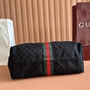 Gucci Giglio Large Tote Bag Black GG Canvas  - 60×47×16cm - 3