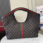 Gucci Giglio Large Tote Bag Black GG Denim  - 60×47×16cm - 3