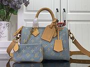LV Speedy P9 Bandouliere 25 Calfskin Leather Golden Silk Blue M28080 - 25x15x15cm - 1