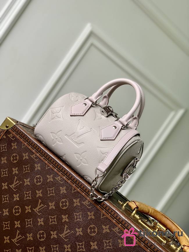 LV Speedy Bandouliere 20 Bag Monogram Empreinte Brume Gray M28343- 20.5x13.5x12cm - 1
