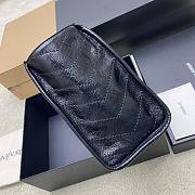 YSL Niki Small Shopping In Vintage Leather Black Silver Tone - 25x19x10cm - 4