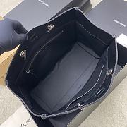 YSL Niki Medium Shopping In Vintage Leather Black Silver Tone - 33x27x14cm - 5