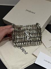 YSL Micro Evening Bag In Crystals Silver - 11.5x8.5x2.5cm - 5