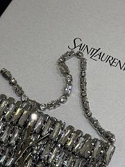 YSL Micro Evening Bag In Crystals Silver - 11.5x8.5x2.5cm - 6