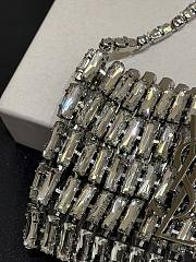 YSL Micro Evening Bag In Crystals Silver - 11.5x8.5x2.5cm - 4