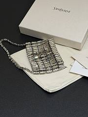YSL Micro Evening Bag In Crystals Silver - 11.5x8.5x2.5cm - 3