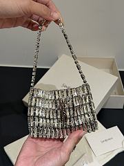 YSL Micro Evening Bag In Crystals Silver - 11.5x8.5x2.5cm - 1