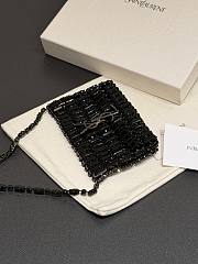 YSL Micro Evening Bag In Crystals Black - 11.5x8.5x2.5cm - 2