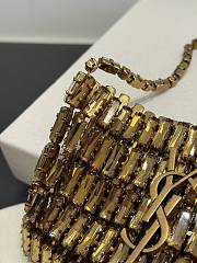 YSL Micro Evening Bag In Crystals Gold - 11.5x8.5x2.5cm - 4