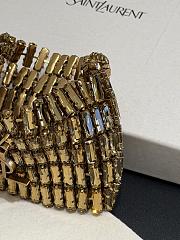 YSL Micro Evening Bag In Crystals Gold - 11.5x8.5x2.5cm - 5