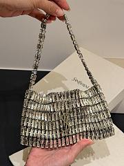 YSL Evening Bag In Crystals Silver - 18x7.5x2.5cm - 1