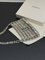 YSL Evening Bag In Crystals Silver - 18x7.5x2.5cm - 6