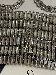 YSL Evening Bag In Crystals Silver - 18x7.5x2.5cm - 2