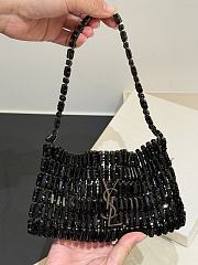 YSL Evening Bag In Crystals Black - 18x7.5x2.5cm - 1