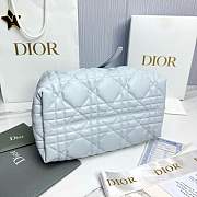 Medium Dior Toujours Bag Ice Blue Macrocannage Calfskin - 28.5x21.5x17cm - 5