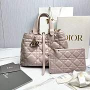 Medium Dior Toujours Bag Powder Pink Macrocannage Calfskin - 28.5x21.5x17cm - 1