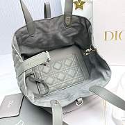 Medium Dior Toujours Bag Anthracite Gray Macrocannage Calfskin - 28.5x21.5x17cm - 4