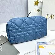 Medium Dior Toujours Bag Denim Blue Macrocannage Calfskin - 28.5x21.5x17cm - 3