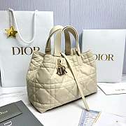 Medium Dior Toujours Bag Light Beige Macrocannage Calfskin - 28.5x21.5x17cm - 5