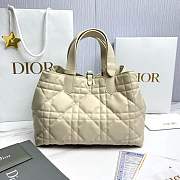 Medium Dior Toujours Bag Light Beige Macrocannage Calfskin - 28.5x21.5x17cm - 4