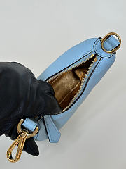 Nano Fendigraphy Black Leather Charm Blue - 16.5x14x5cm - 3