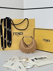 Nano Fendigraphy Black Leather Charm Brown - 16.5x14x5cm - 1