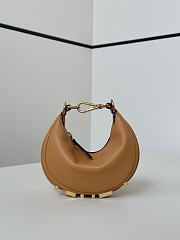 Nano Fendigraphy Black Leather Charm Brown - 16.5x14x5cm - 6