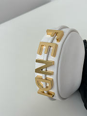 Nano Fendigraphy Black Leather Charm White - 16.5x14x5cm - 5