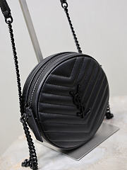 YSL Vinyle Round Camera Bag Black - 17x17x5.5cm - 2