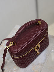 YSL Gaby Vanity Bag In Lamskin Leather Burgundy - 18x11x6.5cm - 6