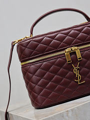 YSL Gaby Vanity Bag In Lamskin Leather Burgundy - 18x11x6.5cm - 2