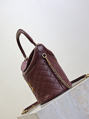 YSL Gaby Bucket Bag In Lambskin Burgundy - 19x17x15cm - 5