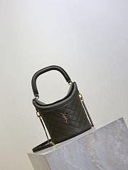 YSL Gaby Bucket Bag In Lambskin Green - 19x17x15cm - 6