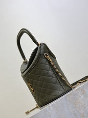 YSL Gaby Bucket Bag In Lambskin Green - 19x17x15cm - 4
