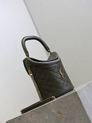 YSL Gaby Bucket Bag In Lambskin Green - 19x17x15cm - 3